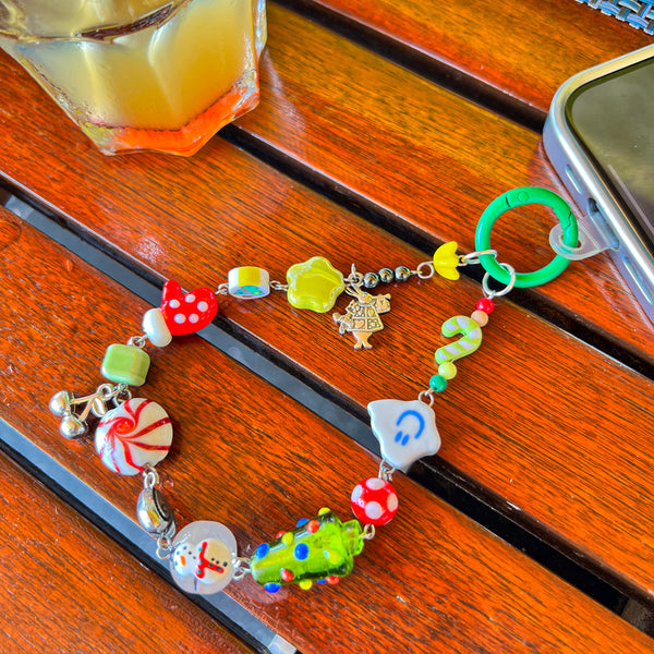 Christmas Tree Phone Chain / Bag Charm Handmade with Premium Materials